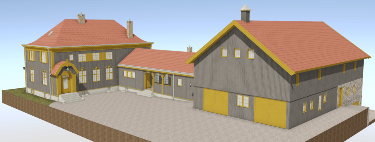 Bildet viser en 3D modell av huset